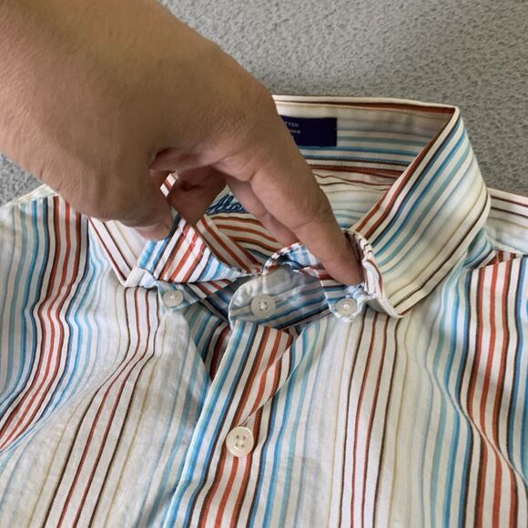 Alan Flusser Shirt Mens 2XL Button Up Multicolor Dress Casual Cotton Pocket XXL - Picture 8 of 10